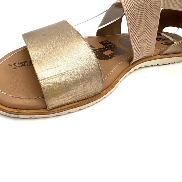 Sorel Ella II Leather Sandals Metallic Gold- Size 7.5 - Picture 10 of 11